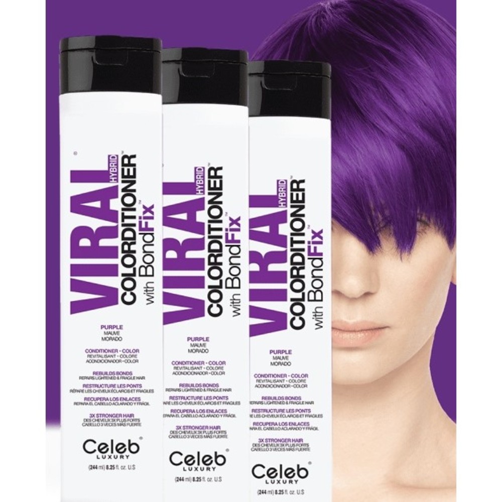 3 Pack Celeb Luxury Viral Hybrid Purple Haircolor Conditioner 8.25 oz